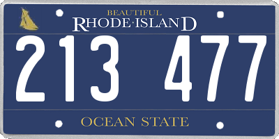 RI license plate 213477