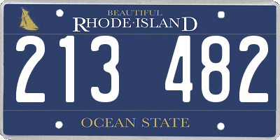 RI license plate 213482