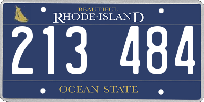 RI license plate 213484
