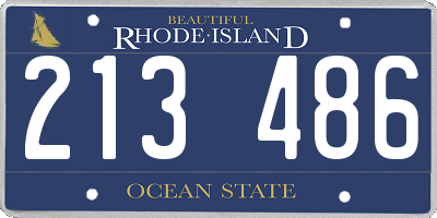 RI license plate 213486