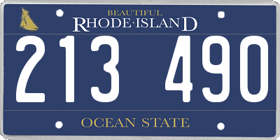 RI license plate 213490