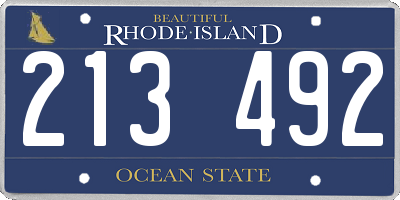 RI license plate 213492