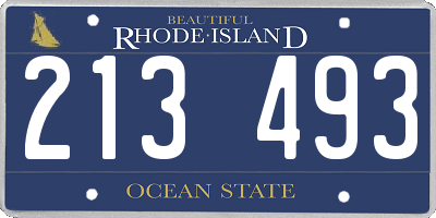 RI license plate 213493