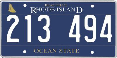 RI license plate 213494