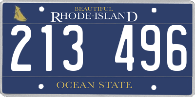 RI license plate 213496