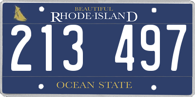 RI license plate 213497
