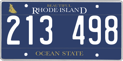 RI license plate 213498