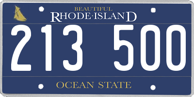 RI license plate 213500