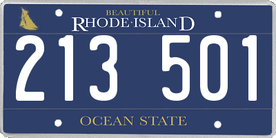 RI license plate 213501