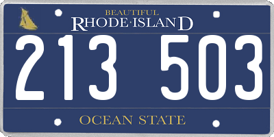 RI license plate 213503