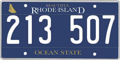 RI license plate 213507
