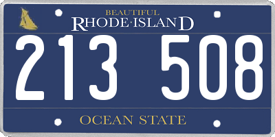 RI license plate 213508