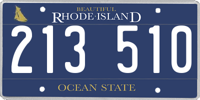 RI license plate 213510
