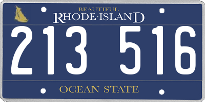 RI license plate 213516