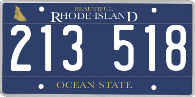 RI license plate 213518