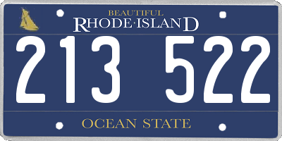 RI license plate 213522