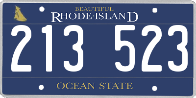 RI license plate 213523
