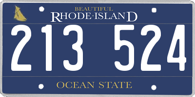 RI license plate 213524