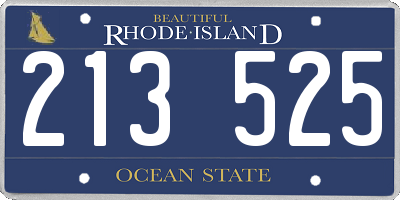 RI license plate 213525