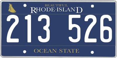 RI license plate 213526