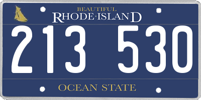 RI license plate 213530