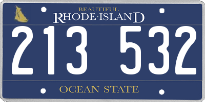RI license plate 213532