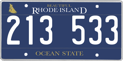 RI license plate 213533