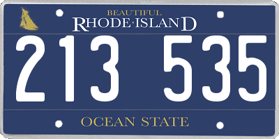 RI license plate 213535