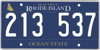 RI license plate 213537