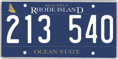 RI license plate 213540