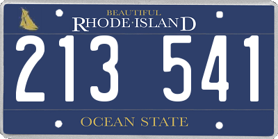 RI license plate 213541