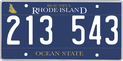 RI license plate 213543