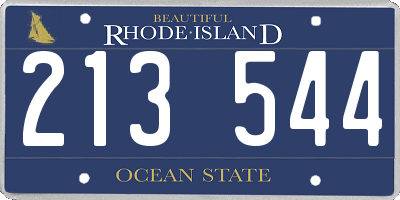 RI license plate 213544