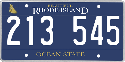RI license plate 213545