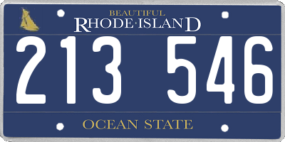 RI license plate 213546