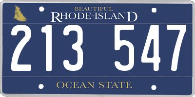 RI license plate 213547