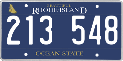RI license plate 213548