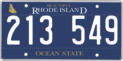 RI license plate 213549