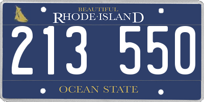 RI license plate 213550