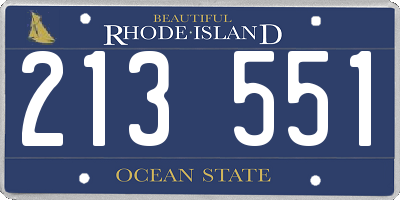 RI license plate 213551