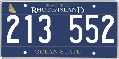 RI license plate 213552
