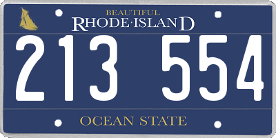 RI license plate 213554