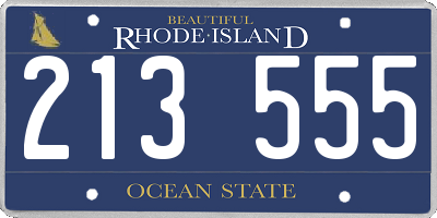 RI license plate 213555