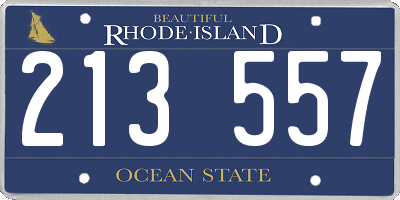 RI license plate 213557