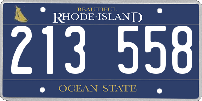 RI license plate 213558