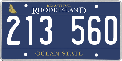 RI license plate 213560