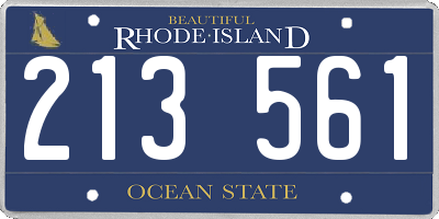 RI license plate 213561
