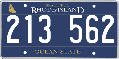 RI license plate 213562
