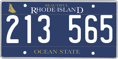 RI license plate 213565