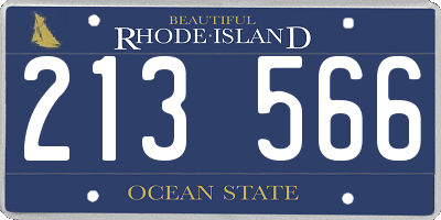 RI license plate 213566